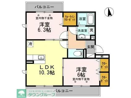 FRAMBOISE(2LDK/3階)の間取り写真