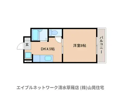 シャトレ・ヴェール(1DK/3階)の間取り写真