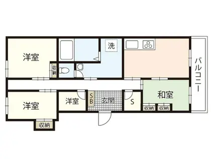 丸内ビル(3SLDK/3階)の間取り写真