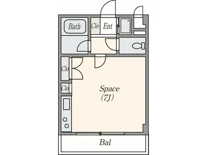 アベリエール大蔵(ワンルーム/3階)の間取り写真