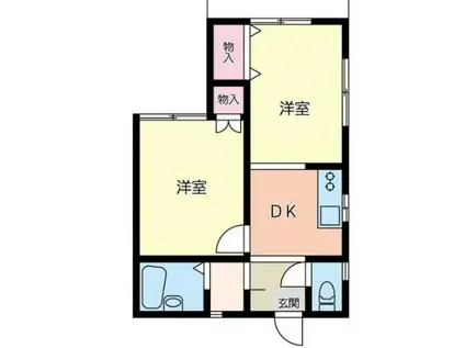 レオパレス衣笠第16(2DK/1階)の間取り写真