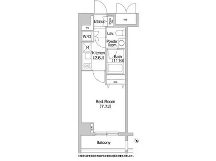 コンフォリア豊洲(1K/1階)の間取り写真