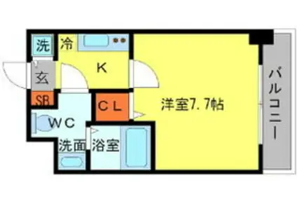 SERENITE日本橋SUD(1K/11階)の間取り写真