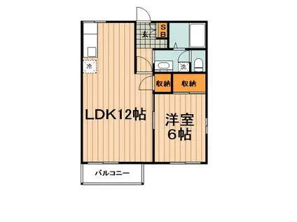 第2グリーンヒル高橋(1LDK/2階)の間取り写真