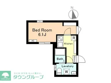 CHUMHANEDA(1K/2階)の間取り写真