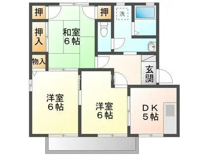 ディアス若宮 A棟(3DK/2階)の間取り写真