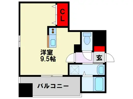 コンダクトレジデンス戸畑(ワンルーム/5階)の間取り写真