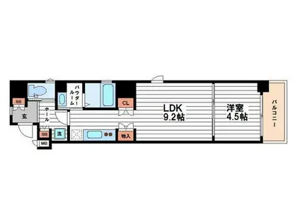 インザグレイス心斎橋(1LDK/8階)の間取り写真