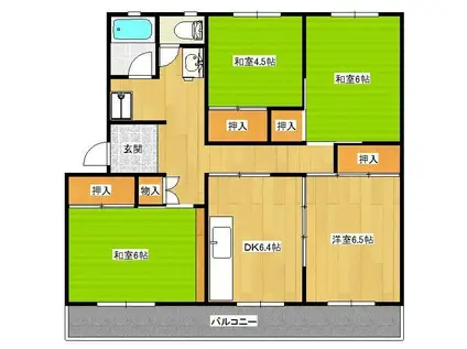 マンション岡田(4DK/2階)の間取り写真