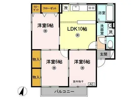 T.VILLAGE B(3LDK/2階)の間取り写真