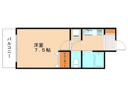 協和リバーサイドビル(1K/3階)の間取り写真