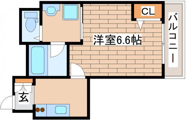 文平ハウス(1K/4階)の間取り写真