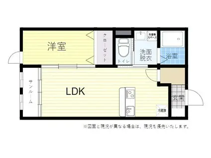 PIYO錦町(1LDK/2階)の間取り写真