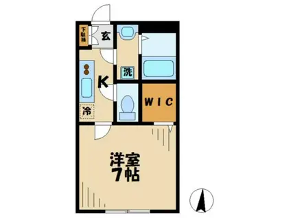 ミラ若葉台(1K/2階)の間取り写真