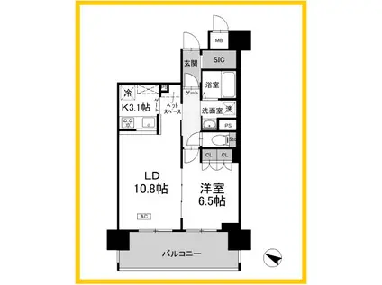 リーラ横浜川和町(1LDK/2階)の間取り写真