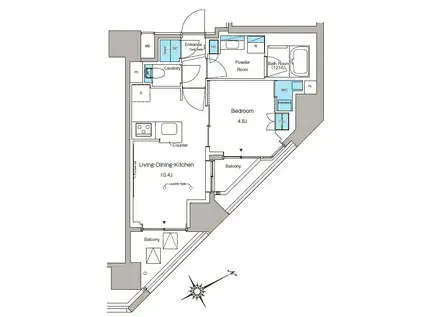 ルフォンプログレ蔵前プレミア(1LDK/10階)の間取り写真