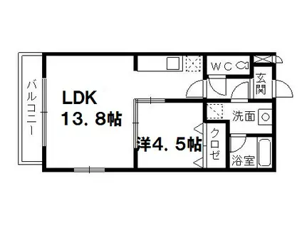 メゾーネ・オーブ(1LDK/3階)の間取り写真