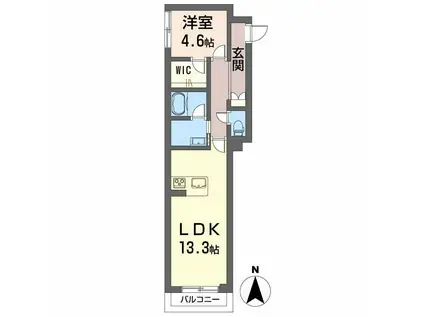 シャーメゾン萱町(1LDK/2階)の間取り写真