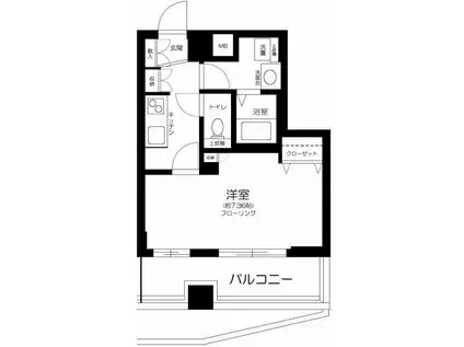 エスコート音羽(1K/5階)の間取り写真