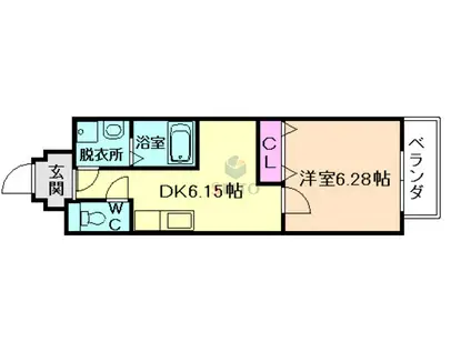 FACTORY-N(1DK/2階)の間取り写真