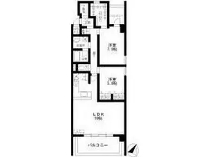 地下鉄東山線 本山駅(愛知) 徒歩5分 3階建 築19年(2LDK/2階)の間取り写真