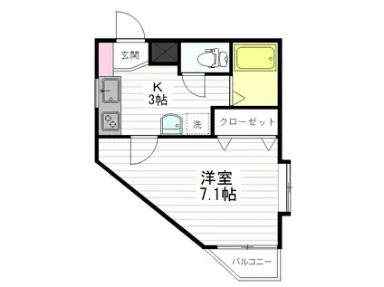 ドリームハイツ(1K/2階)の間取り写真