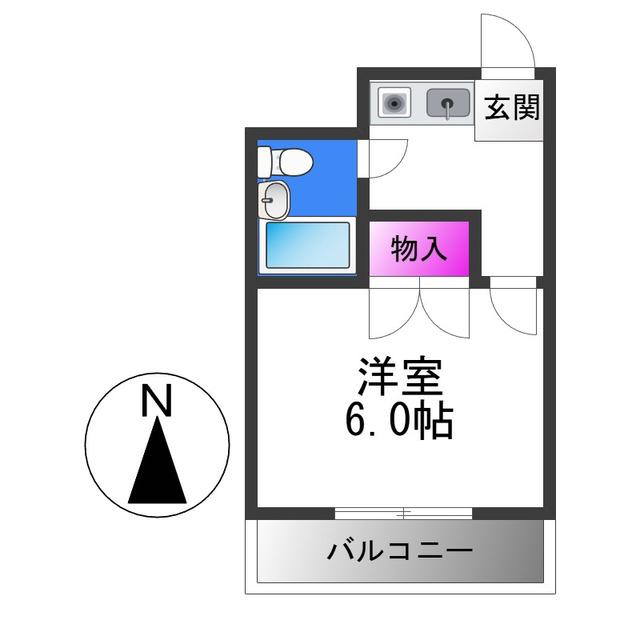 メゾンドソレイユ松野(1K/5階)の間取り写真