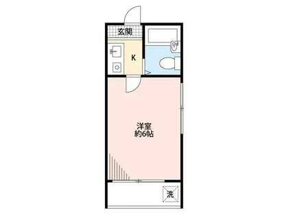 ベルハイツ所沢(1K/3階)の間取り写真