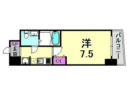 SERENITE三宮(1K/12階)の間取り写真