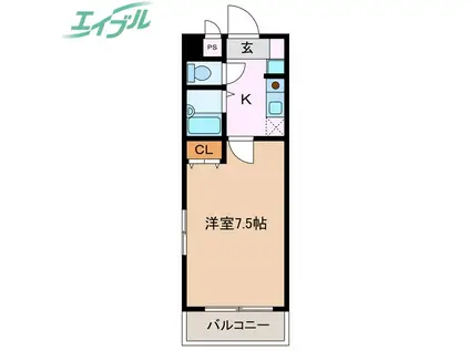 トワニマンション(1K/4階)の間取り写真