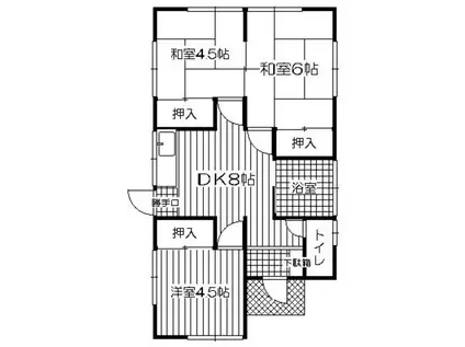 JR博多南線 博多南駅 徒歩23分 1階建 築49年(3DK/1階)の間取り写真