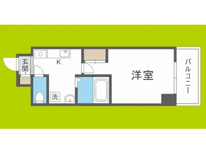 インペリアル靭本町(1K/6階)の間取り写真