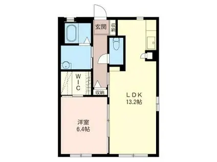 ソレアードA(1LDK/1階)の間取り写真