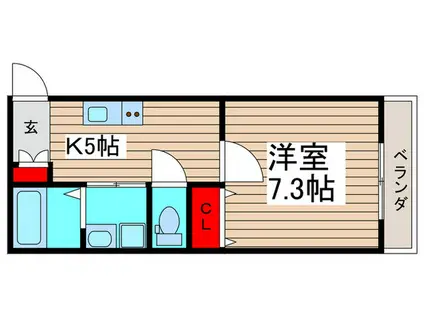 N′S-LANDII(1K/1階)の間取り写真