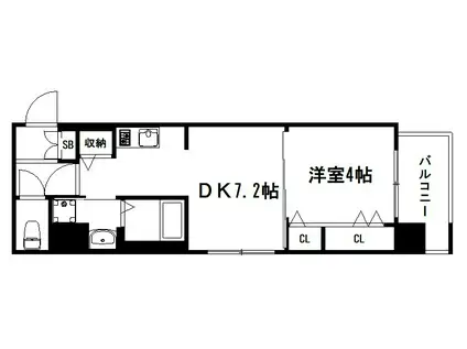 ベラジオ雅び京都西院II(1DK/2階)の間取り写真