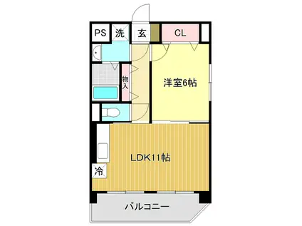 グランドール百石I(1LDK/3階)の間取り写真