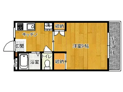 グリーンハイツ上原 A(1K/2階)の間取り写真