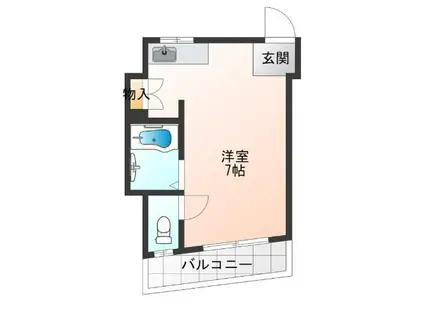 コーポ西天(ワンルーム/1階)の間取り写真