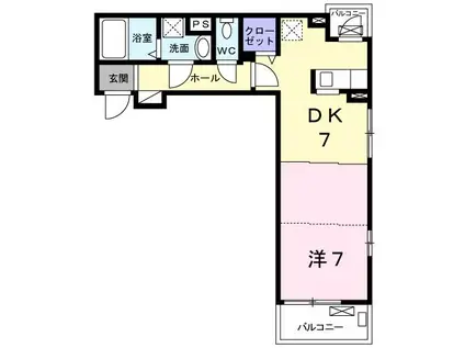 レオーネ(1DK/2階)の間取り写真