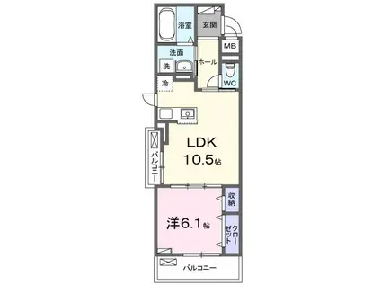 フラワープラザ(1LDK/3階)の間取り写真