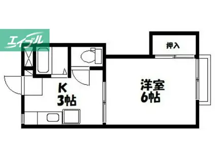 ライブラリーハイツ(1K/3階)の間取り写真