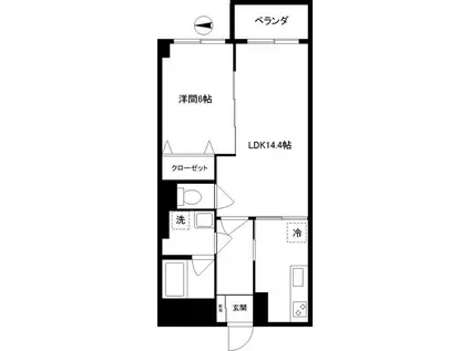 矢野ビル(1LDK/4階)の間取り写真
