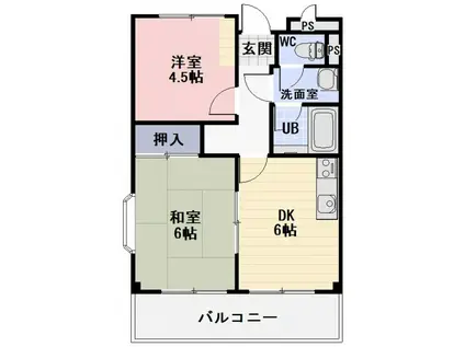 LA PREMIERE(2DK/2階)の間取り写真