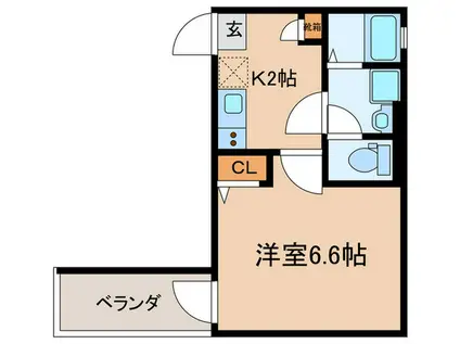 GRACIAS COURT 若江岩田(1K/3階)の間取り写真