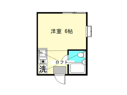 コーポサンリバー東(ワンルーム/1階)の間取り写真