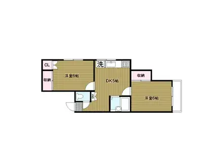 CRANE YOKOHAMA(2DK/1階)の間取り写真