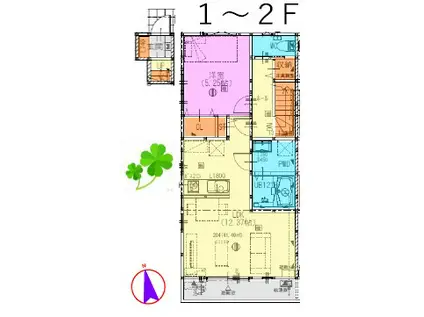 クローバーコート(1LDK/2階)の間取り写真
