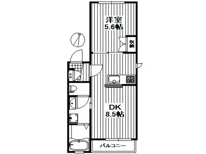コリーヌ太子堂(1LDK/3階)の間取り写真
