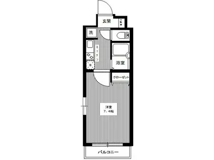 RISE AKATSUKA(1K/3階)の間取り写真