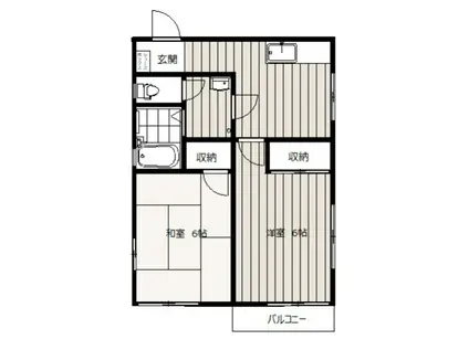 キャッスルハイツK(2DK/1階)の間取り写真